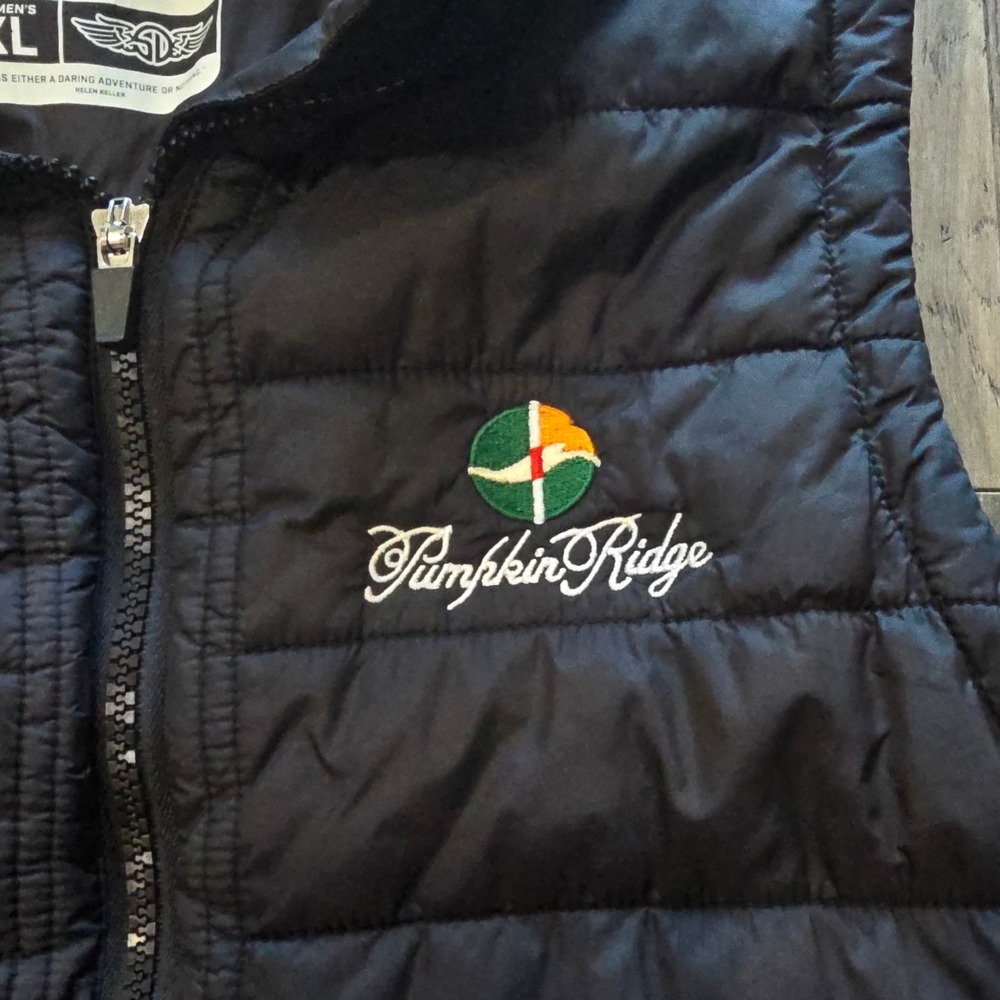 Straight Down Puffer Vest Black Full Zip Women's XL Pumpkin Ridge Golf Club - Picture 4 of 11